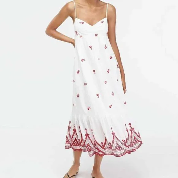 J. Crew | Dresses | New Womens Xss Xs S M Xxl J Crew Embroidered Beach Dress  In Cotton Voile | Poshmark